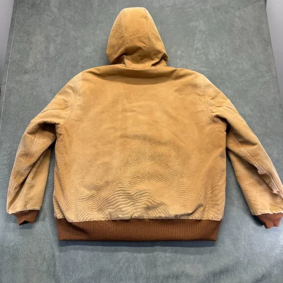 Vintage Carhartt J131 BRN Hooded Duck Jacket Sz XL USA Made Union Quilted Lined - Picture 3 of 15